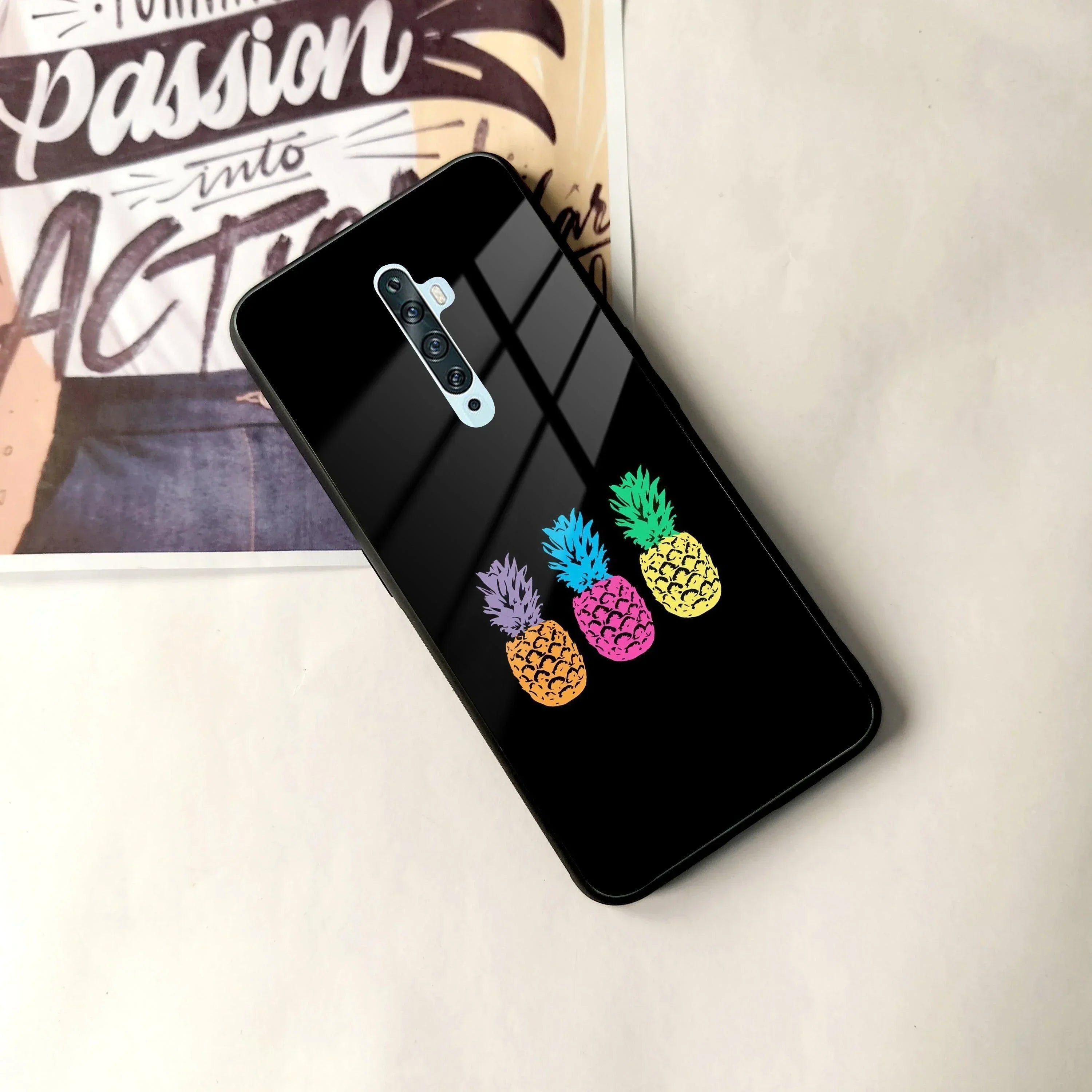 Colorful Pineapple Glass Case Cover For Oppo - ShopOnCliQ
