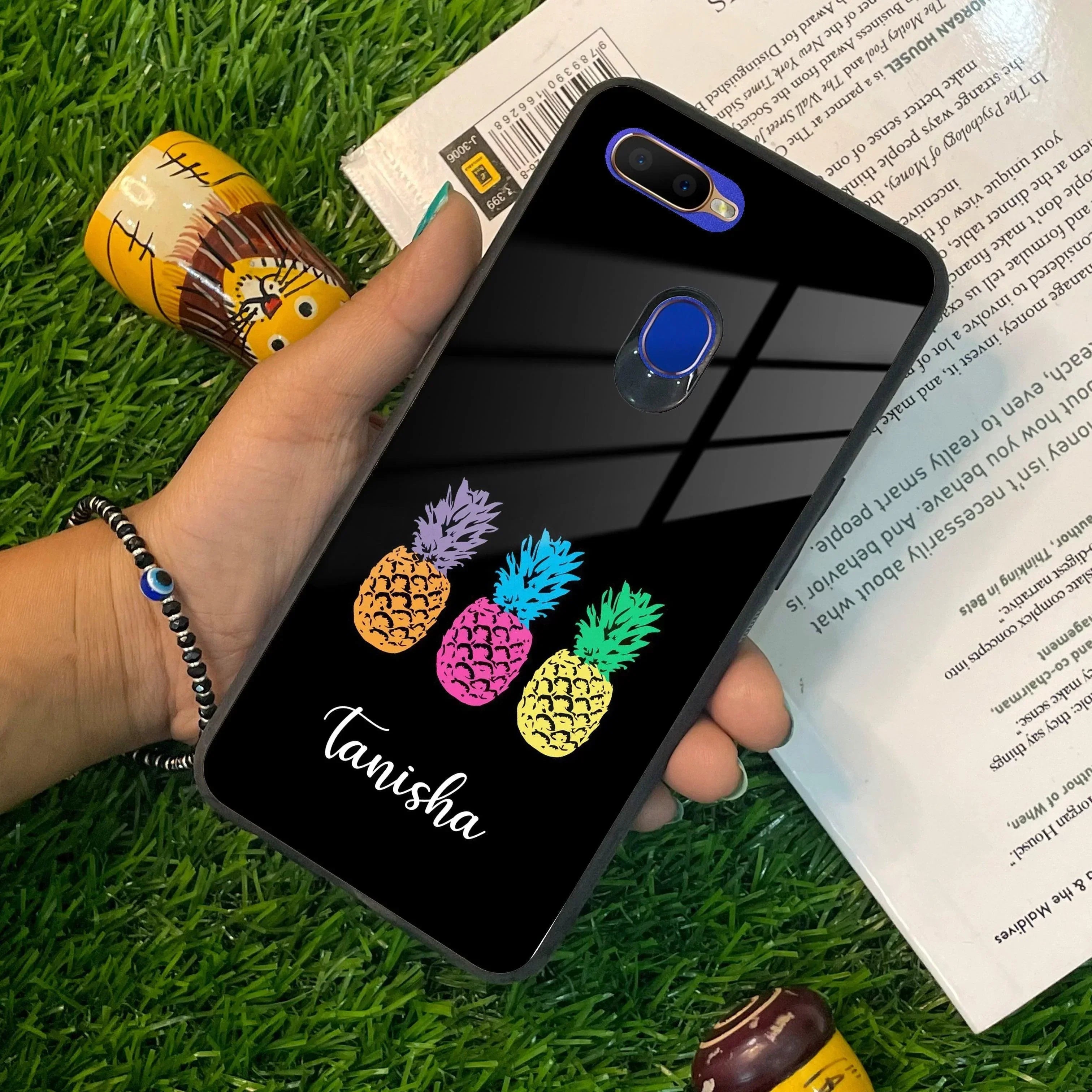 Colorful Pineapple Glass Case Cover For Oppo - ShopOnCliQ