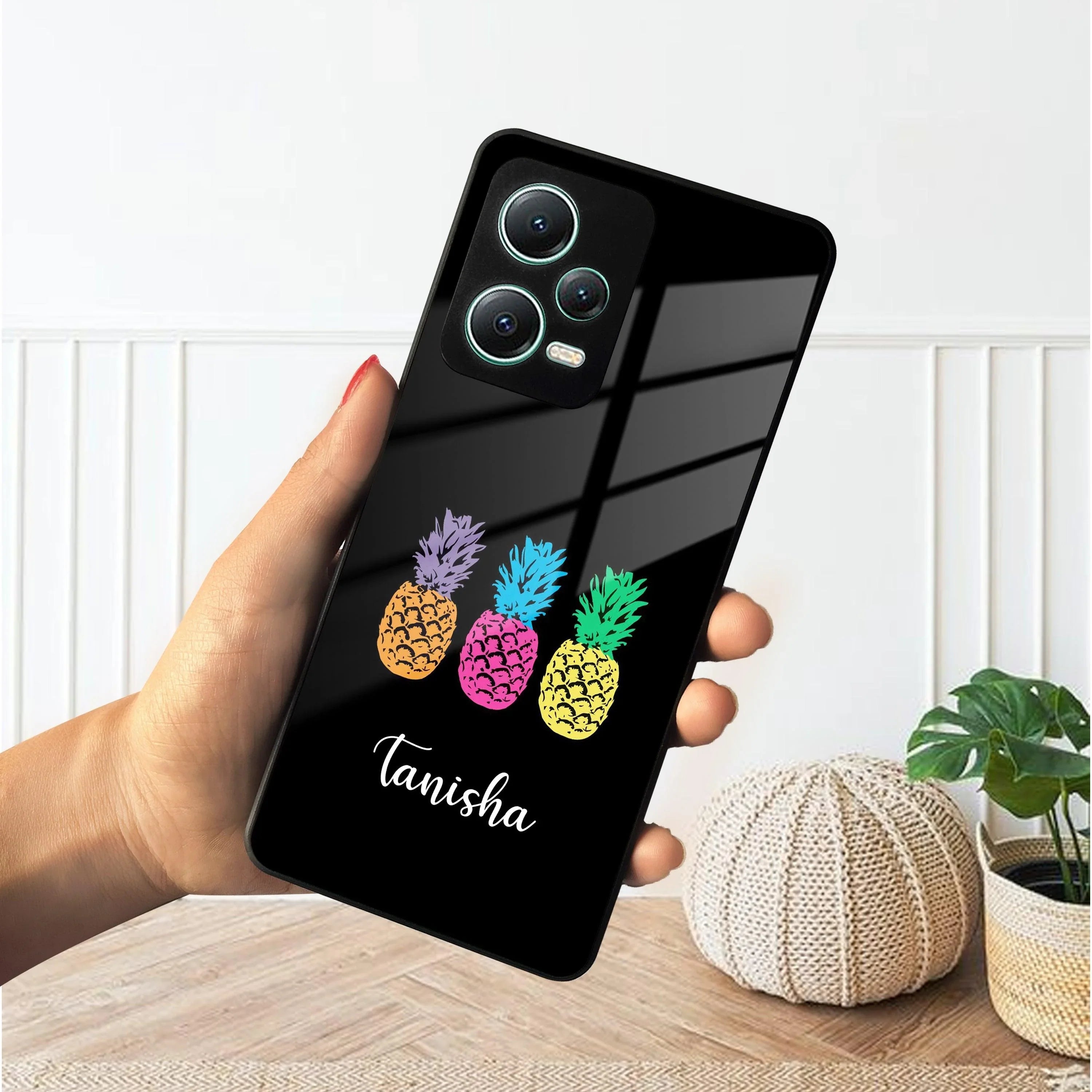 Colorful Pineapple Glass Case Cover For Poco - ShopOnCliQ