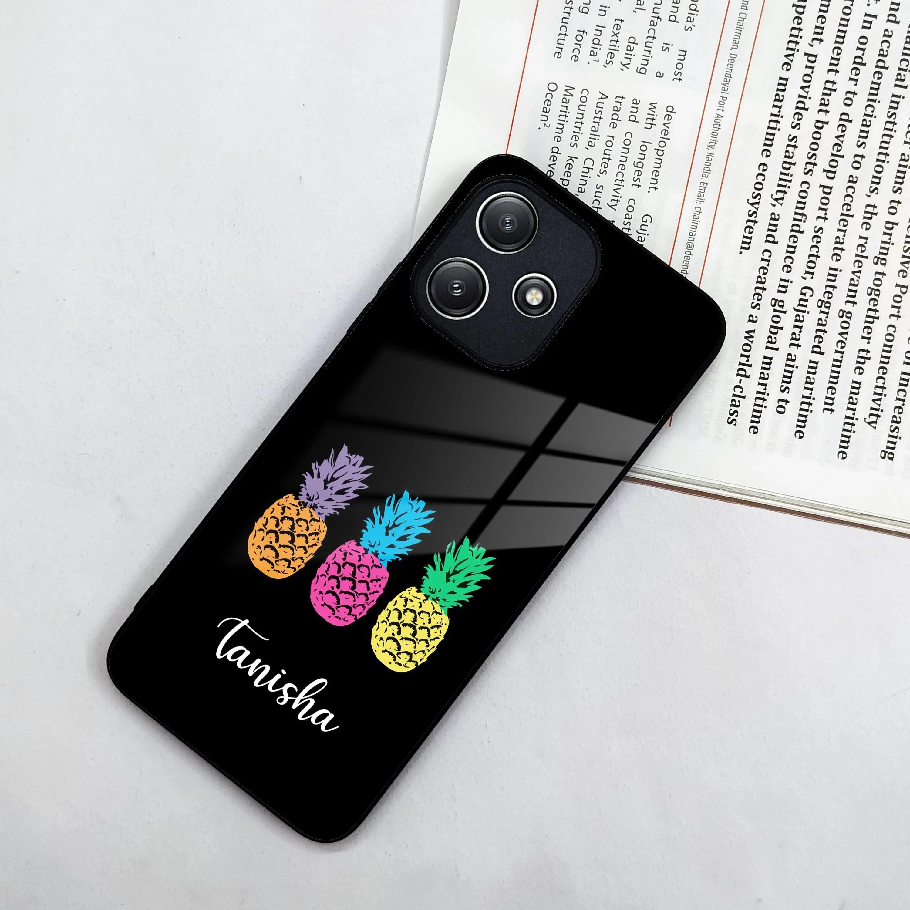Colorful Pineapple Glass Case Cover For Poco - ShopOnCliQ