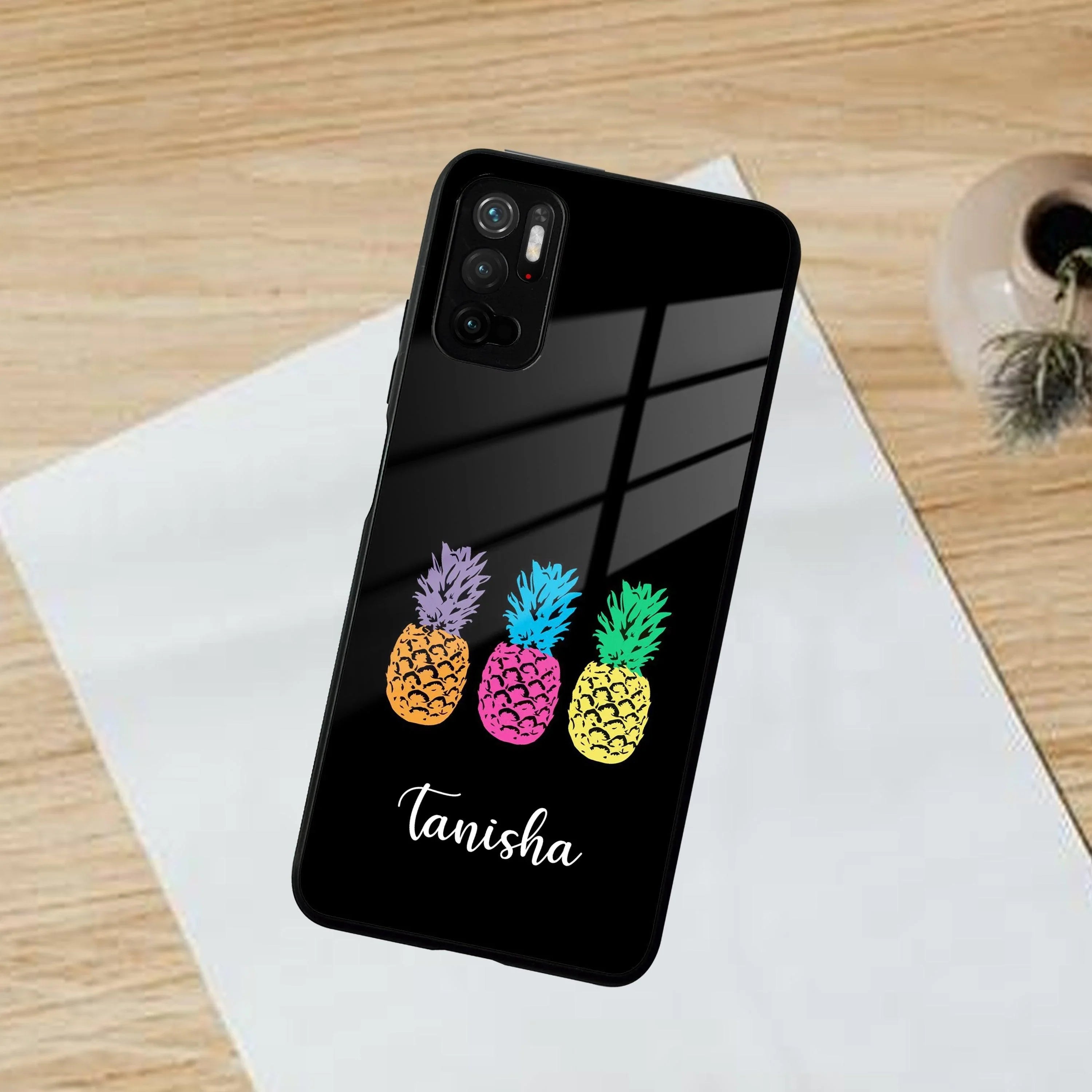 Colorful Pineapple Glass Case Cover For Poco - ShopOnCliQ