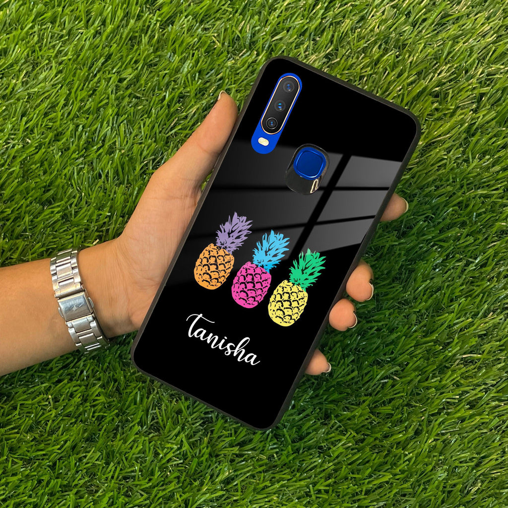 Colorful Pineapple Glass Case Cover For Vivo - ShopOnCliQ