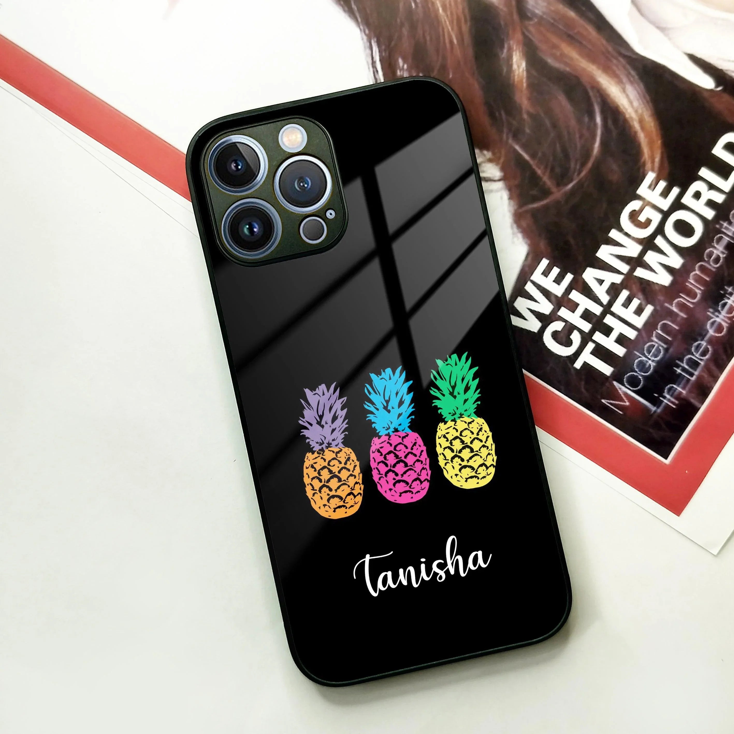 Colorful Pineapple Glass Case Cover For iPhone - ShopOnCliQ