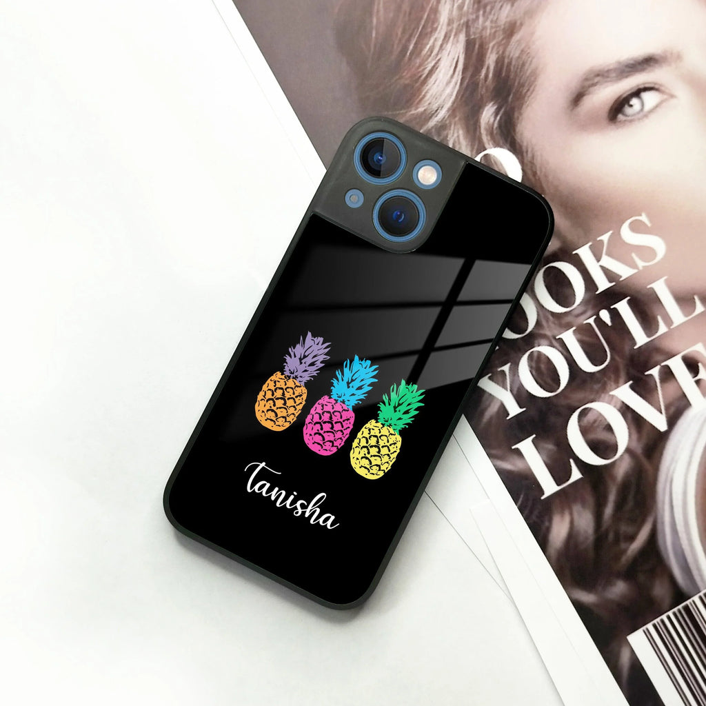 Colorful Pineapple Glass Case Cover For iPhone - ShopOnCliQ