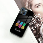 Colorful Pineapple Glass Case Cover For iPhone - ShopOnCliQ