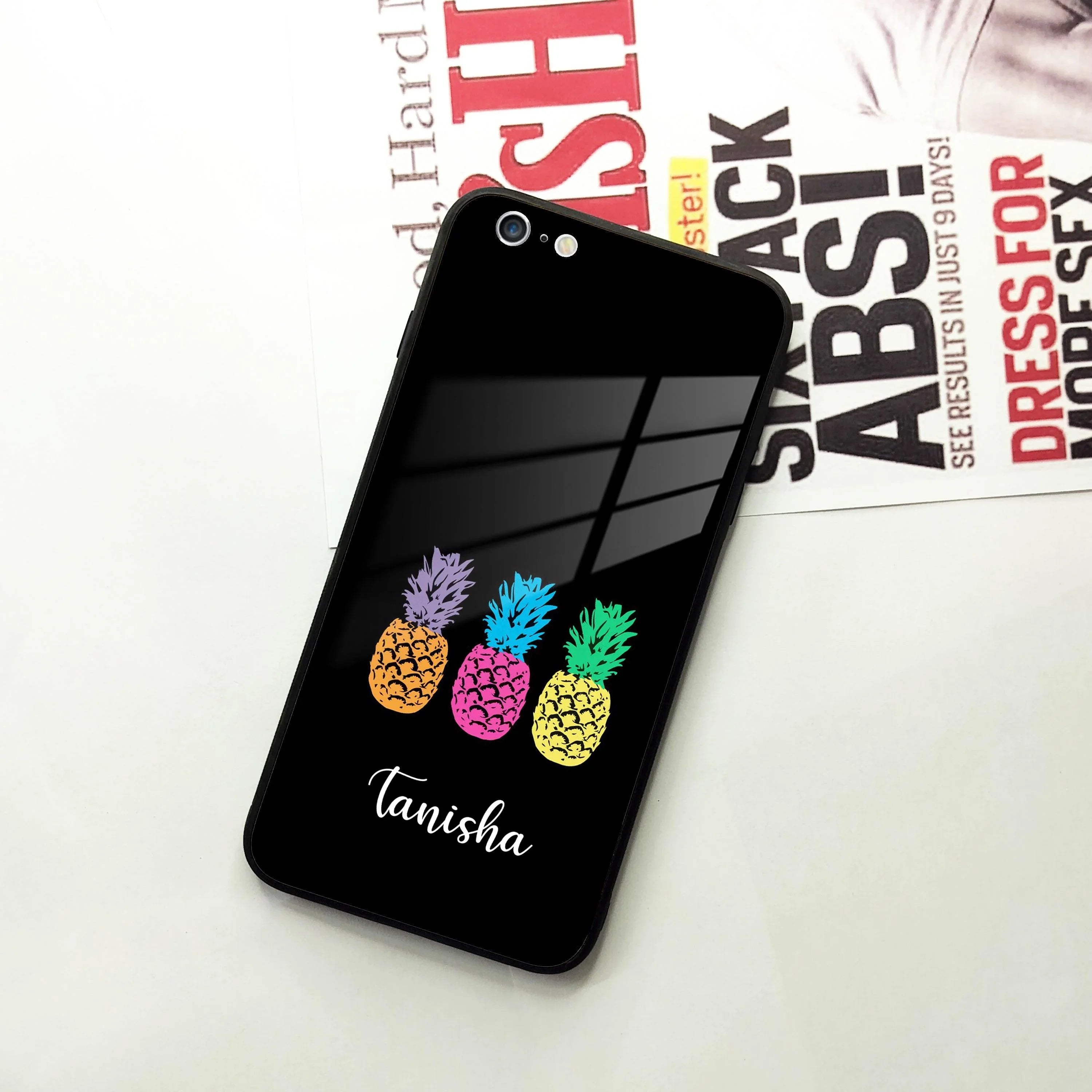 Colorful Pineapple Glass Case Cover For iPhone - ShopOnCliQ