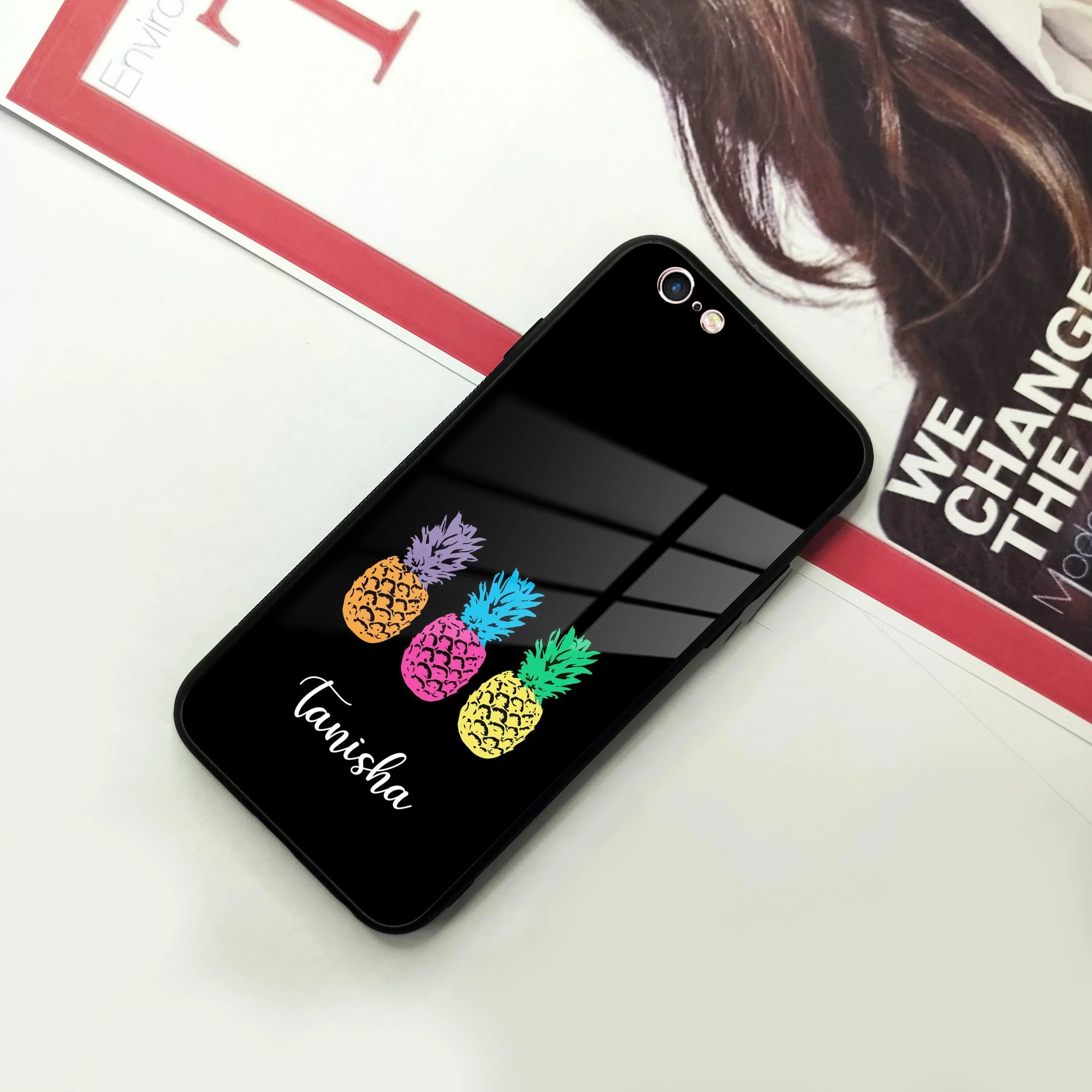 Colorful Pineapple Glass Case Cover For iPhone - ShopOnCliQ