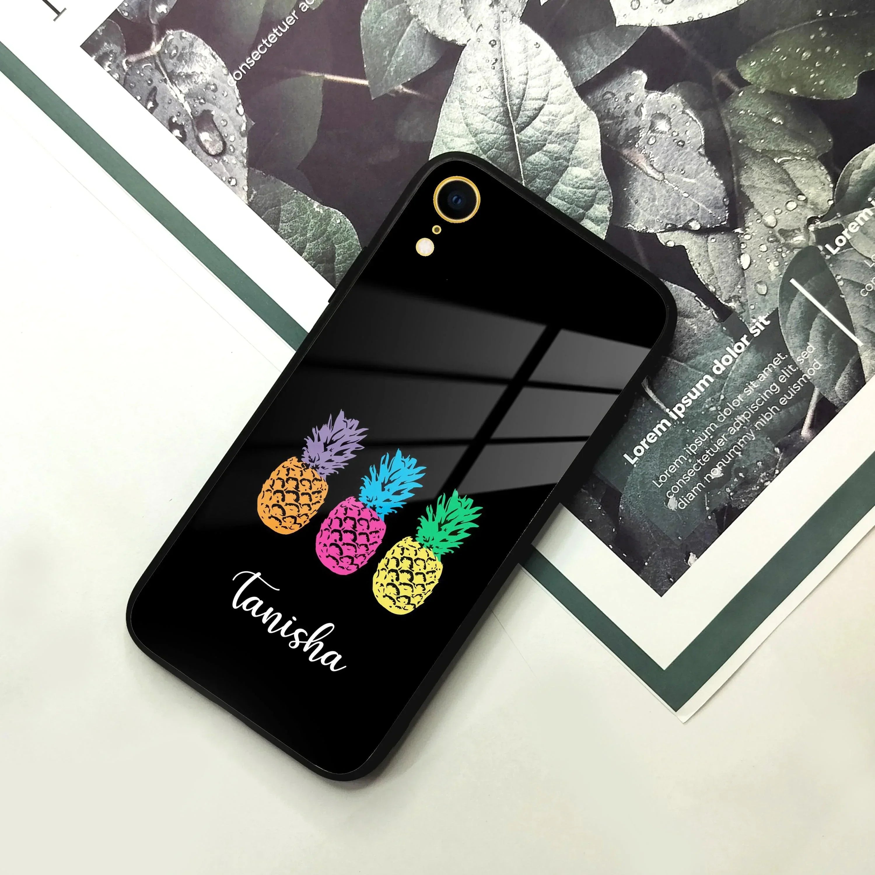 Colorful Pineapple Glass Case Cover For iPhone - ShopOnCliQ