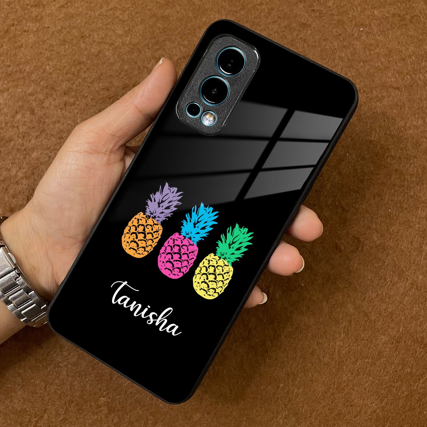 Colorful Pineapple Glass Case Cover For OnePlus
