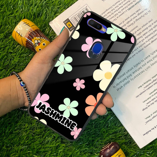 Colorfull  Daisy Floral Glass Case Cover For Oppo