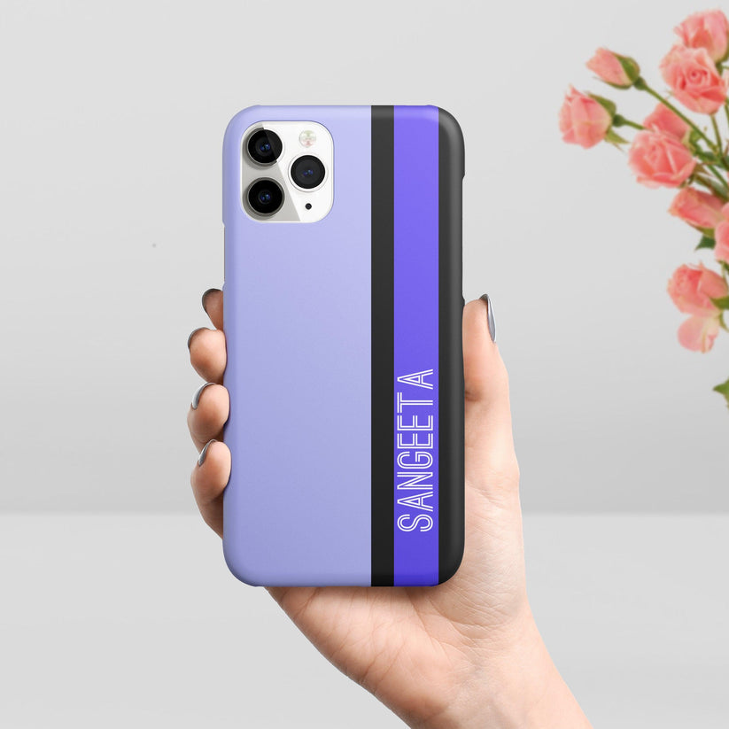 Colorfull Strip Customize Name Printed Matte Phone Case Cover Color Purple For Realme/Narzo