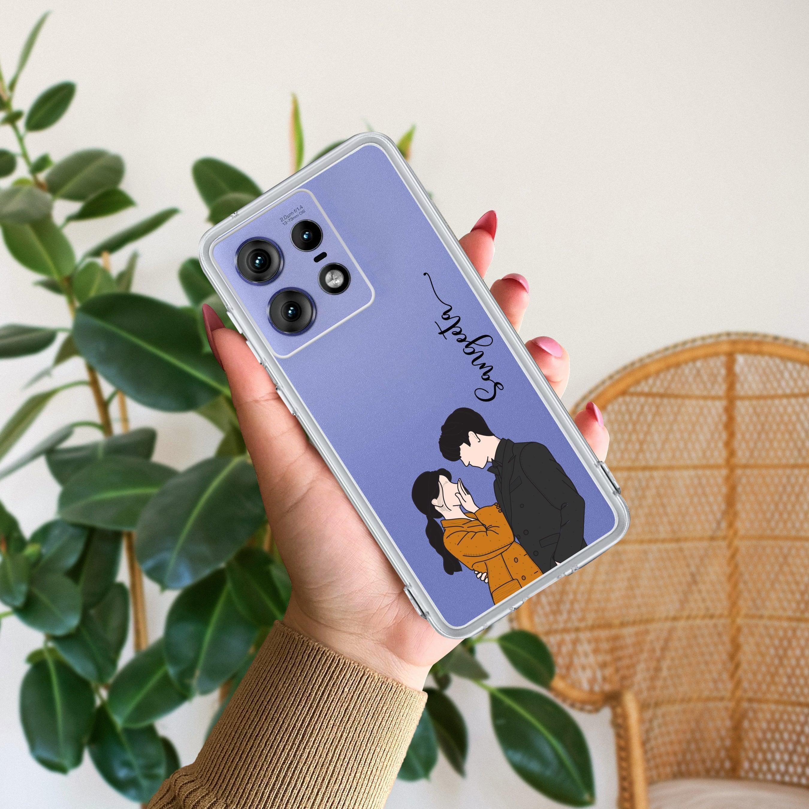 Couple Customize Transparent Silicon Case For Motorola