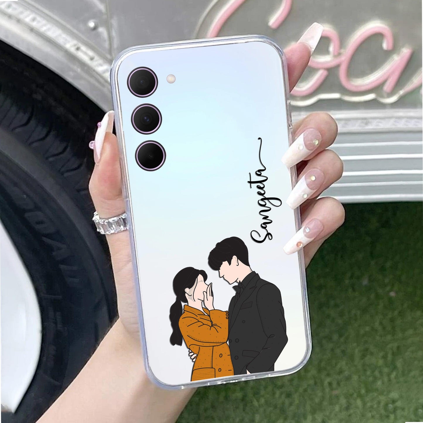Couple Customize Transparent Silicon Case For Samsung