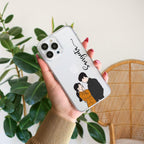 Couple Customize Anti Yellow Clear Case For iPhone 14 Pro Max