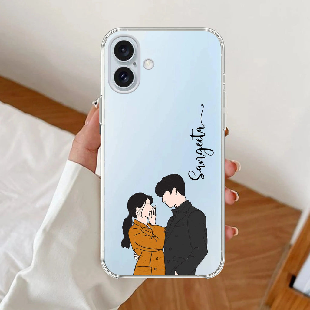 Couple Customize Anti Yellow Clear Case For iPhone 17