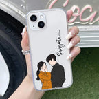 Couple Customize Anti Yellow Clear Case For iPhone 14