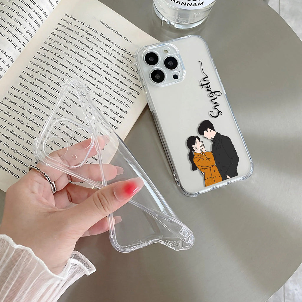 Couple Customize Transparent Silicon Case For iPhone 15 Pro