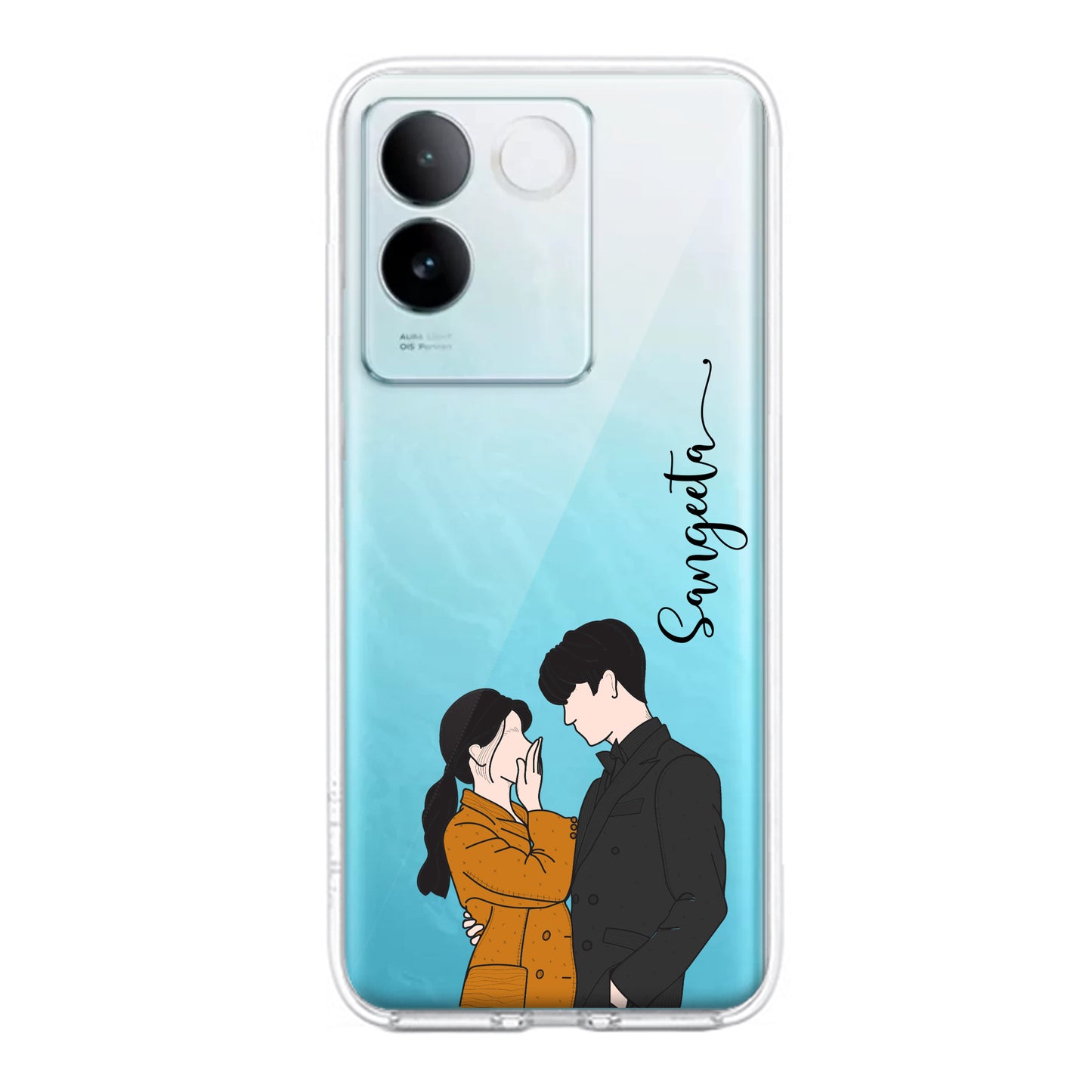 Couple Customize Transparent Silicon Case For iQOO ShopOnCliQ