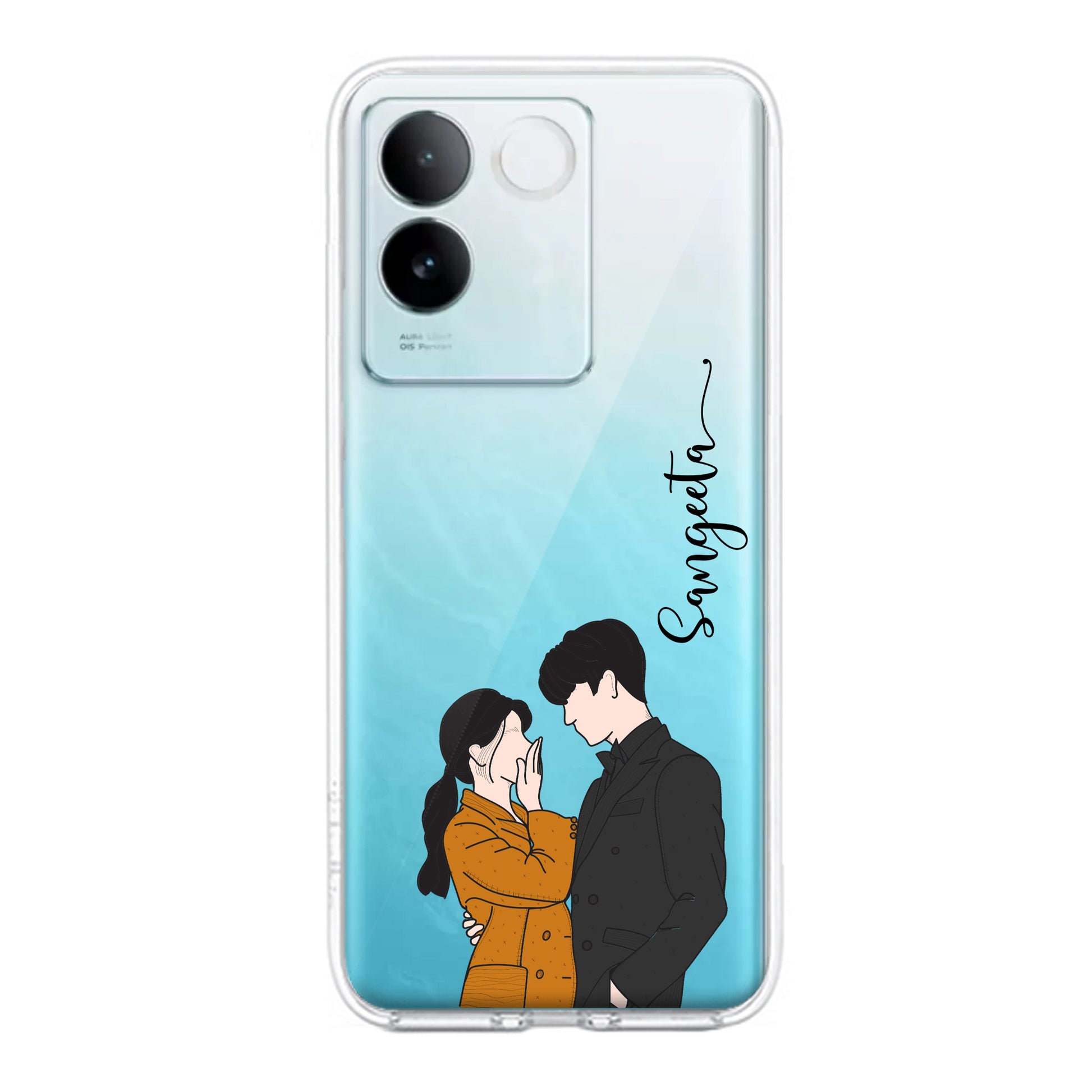 Couple Customize Transparent Silicon Case For iQOO ShopOnCliQ