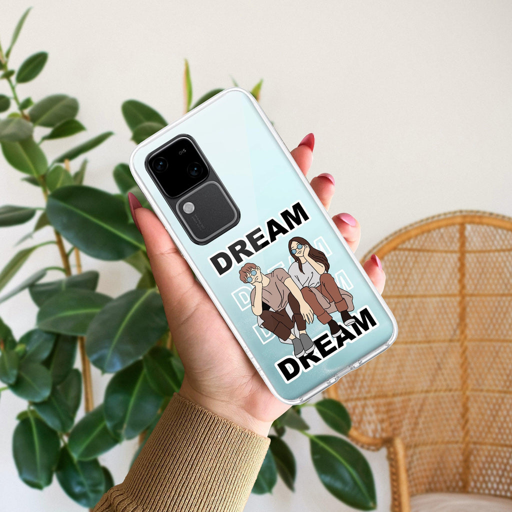Couple Dream Transparent Silicon Case For Vivo X80 5G