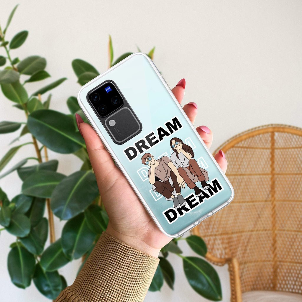 Couple Dream Transparent Silicon Case For Vivo X80 Pro 5G