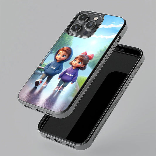 Couple Glass Case Cover For Vivo - ShopOnCliQ