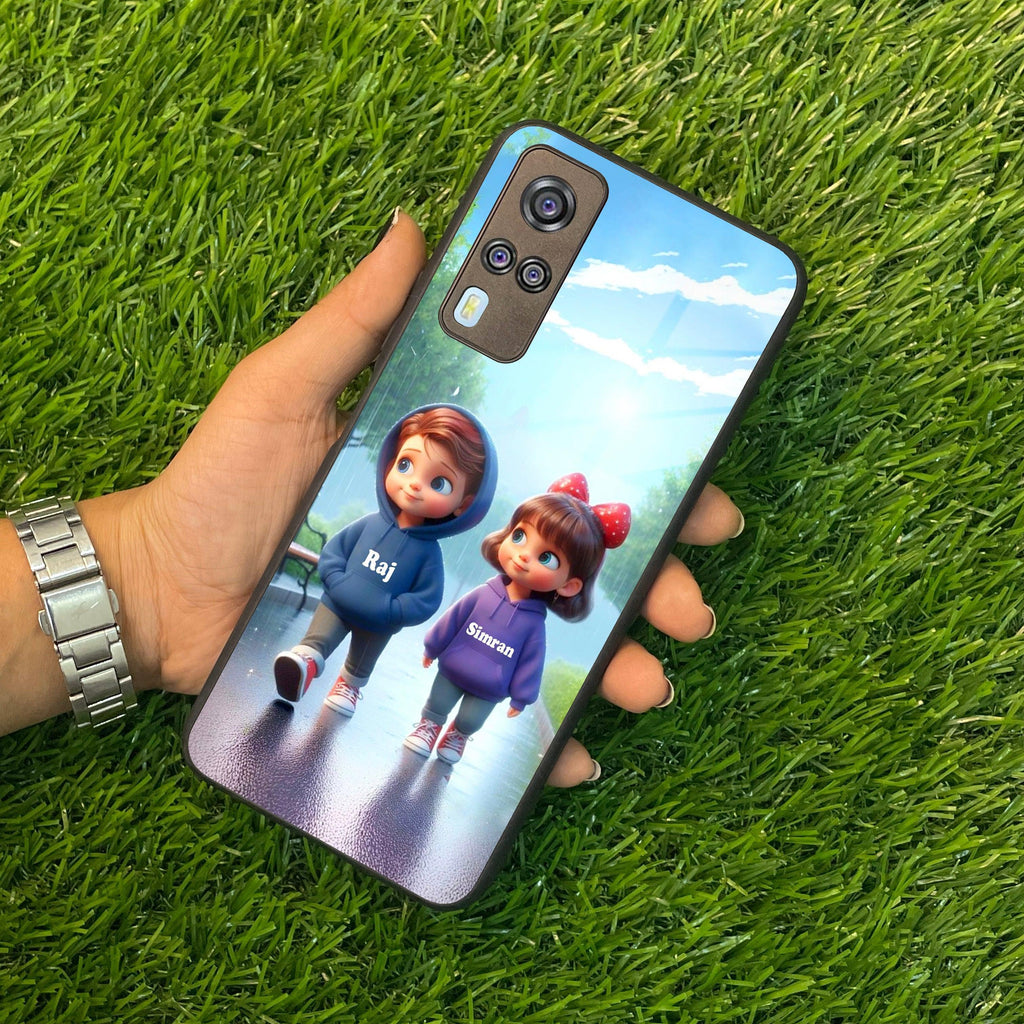 Couple Glass Case Cover For Vivo - ShopOnCliQ