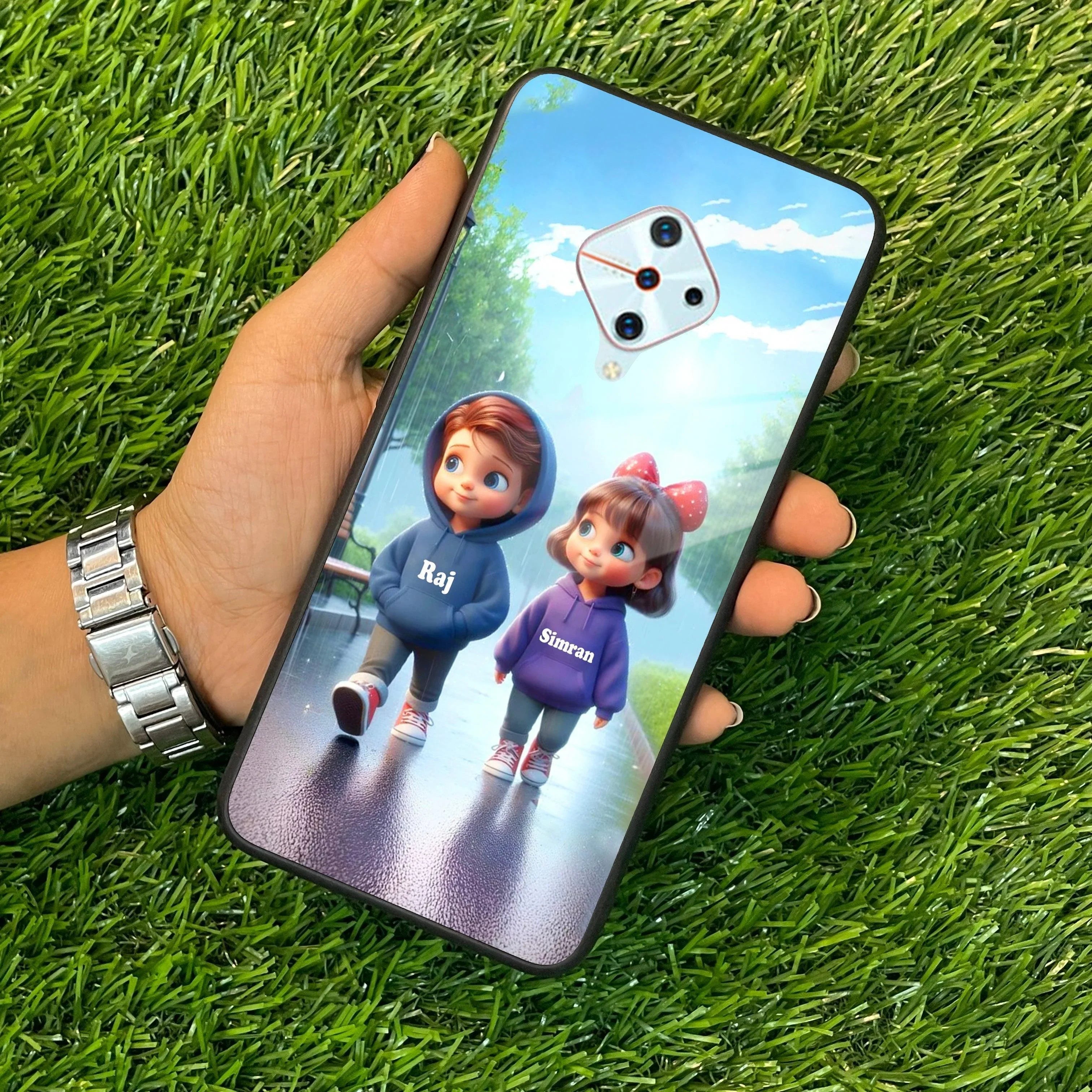 Couple Glass Case Cover For Vivo - ShopOnCliQ