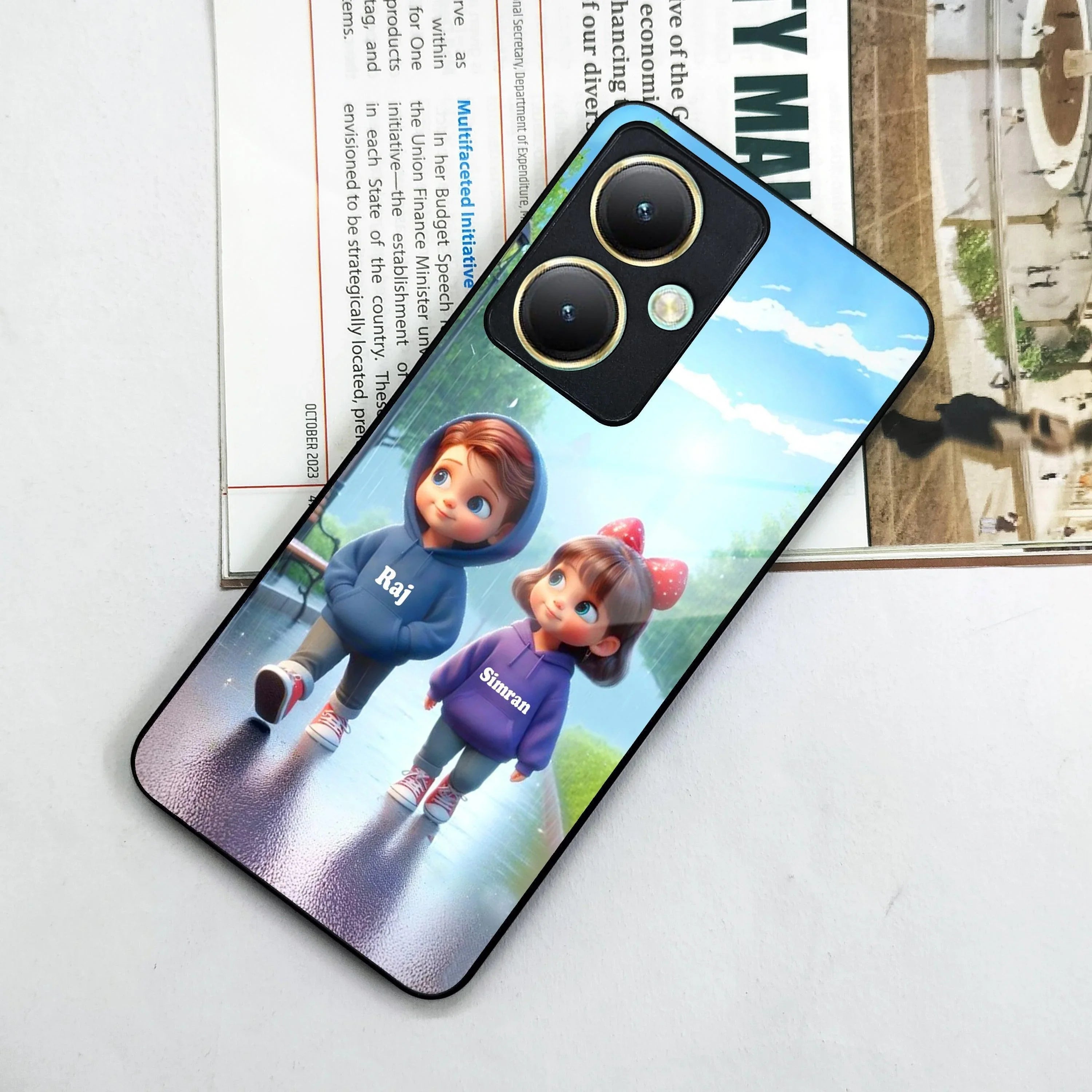 Couple Glass Case Cover For Vivo - ShopOnCliQ