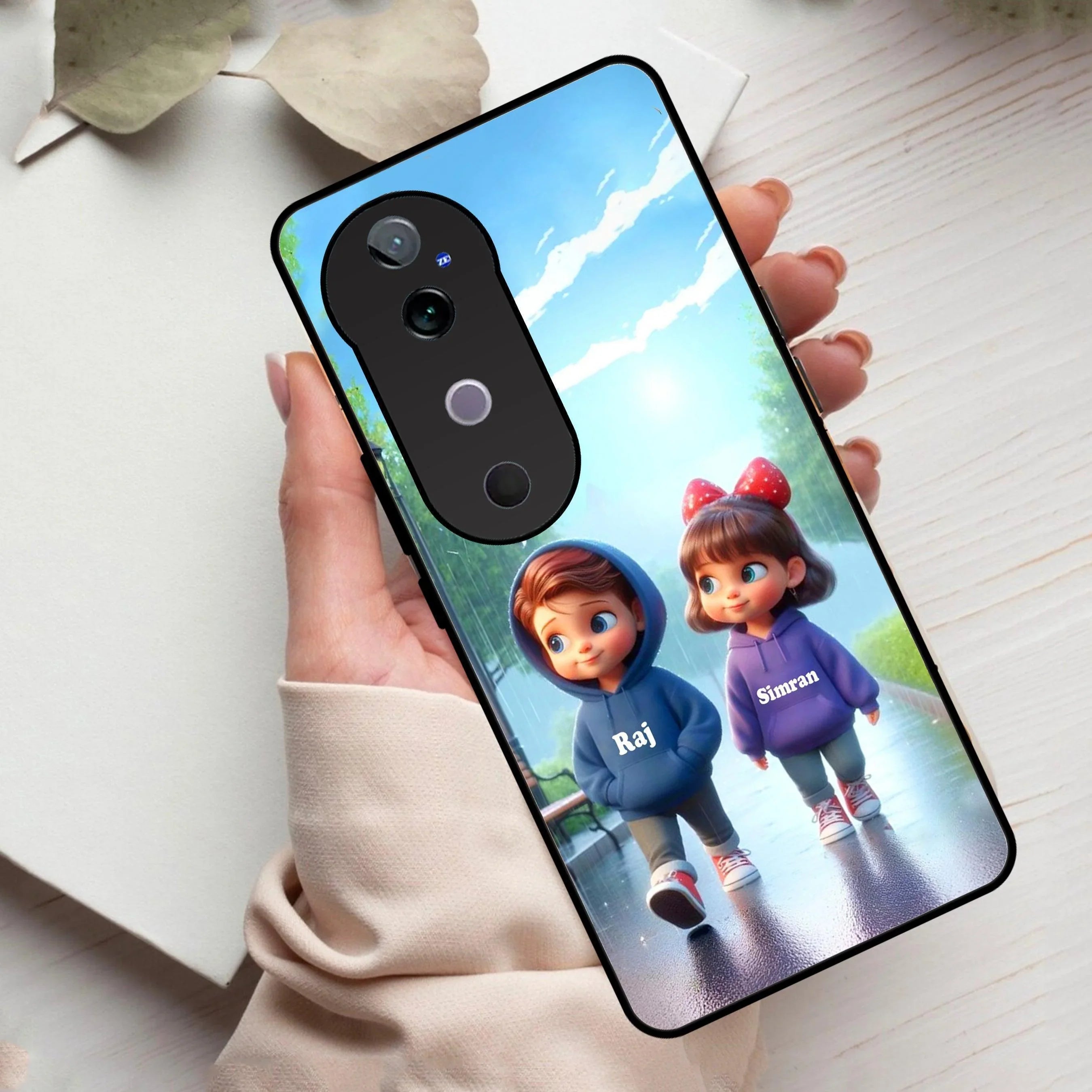 Couple Glass Case Cover For Vivo - ShopOnCliQ