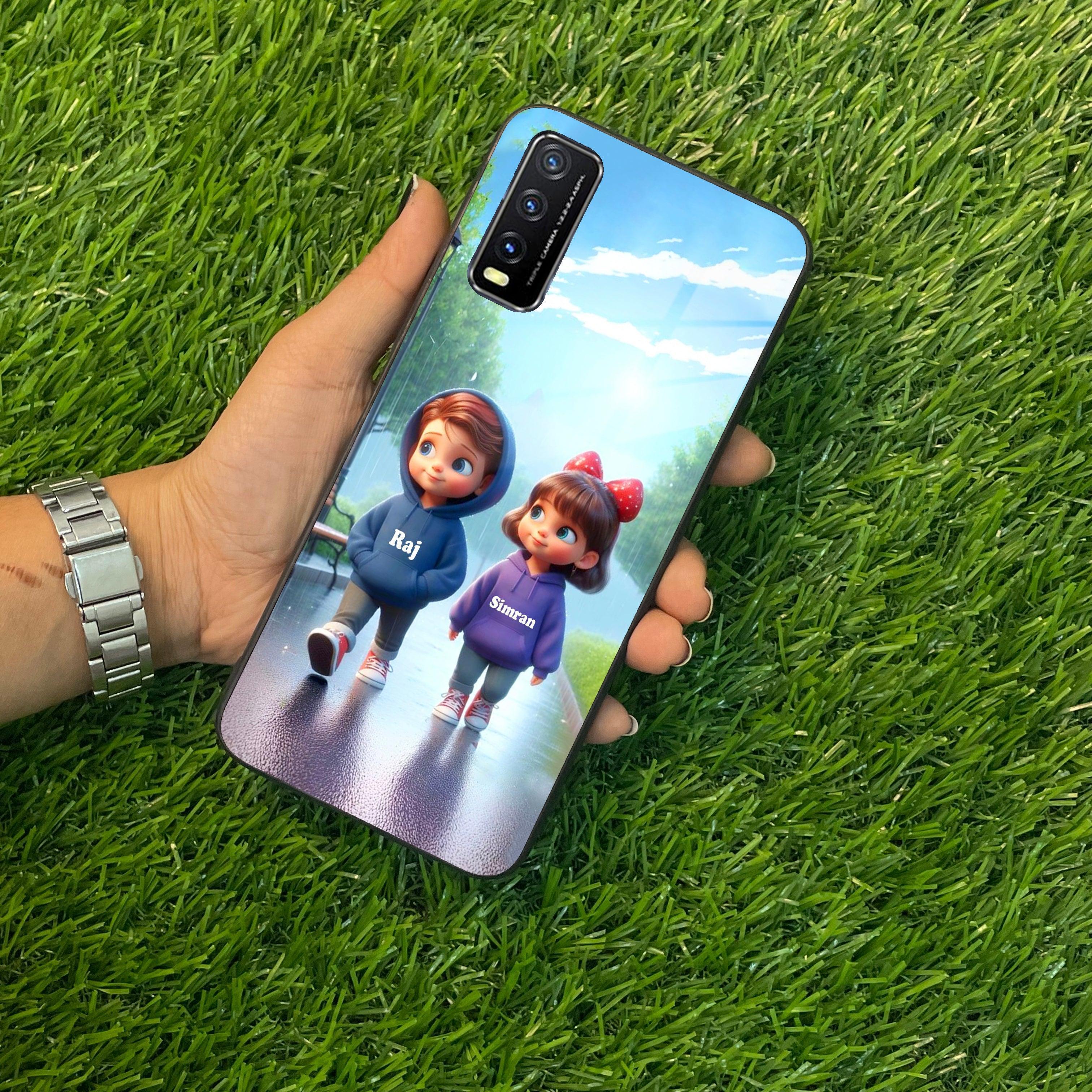 Couple Glass Case Cover For Vivo - ShopOnCliQ