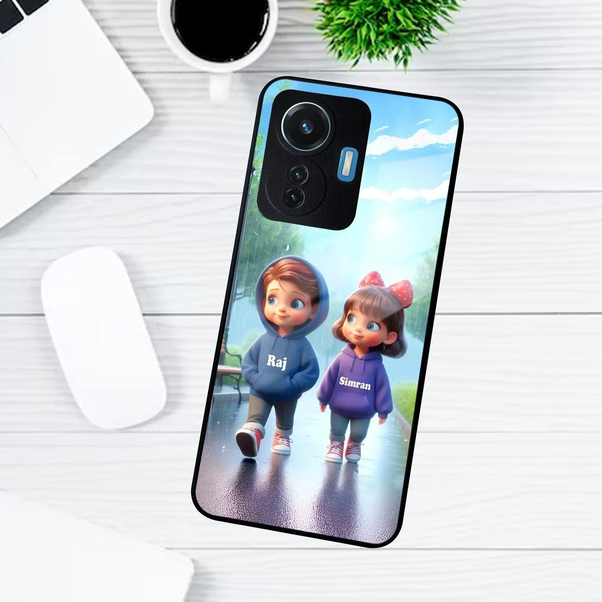 Couple Glass Case Cover For Vivo - ShopOnCliQ