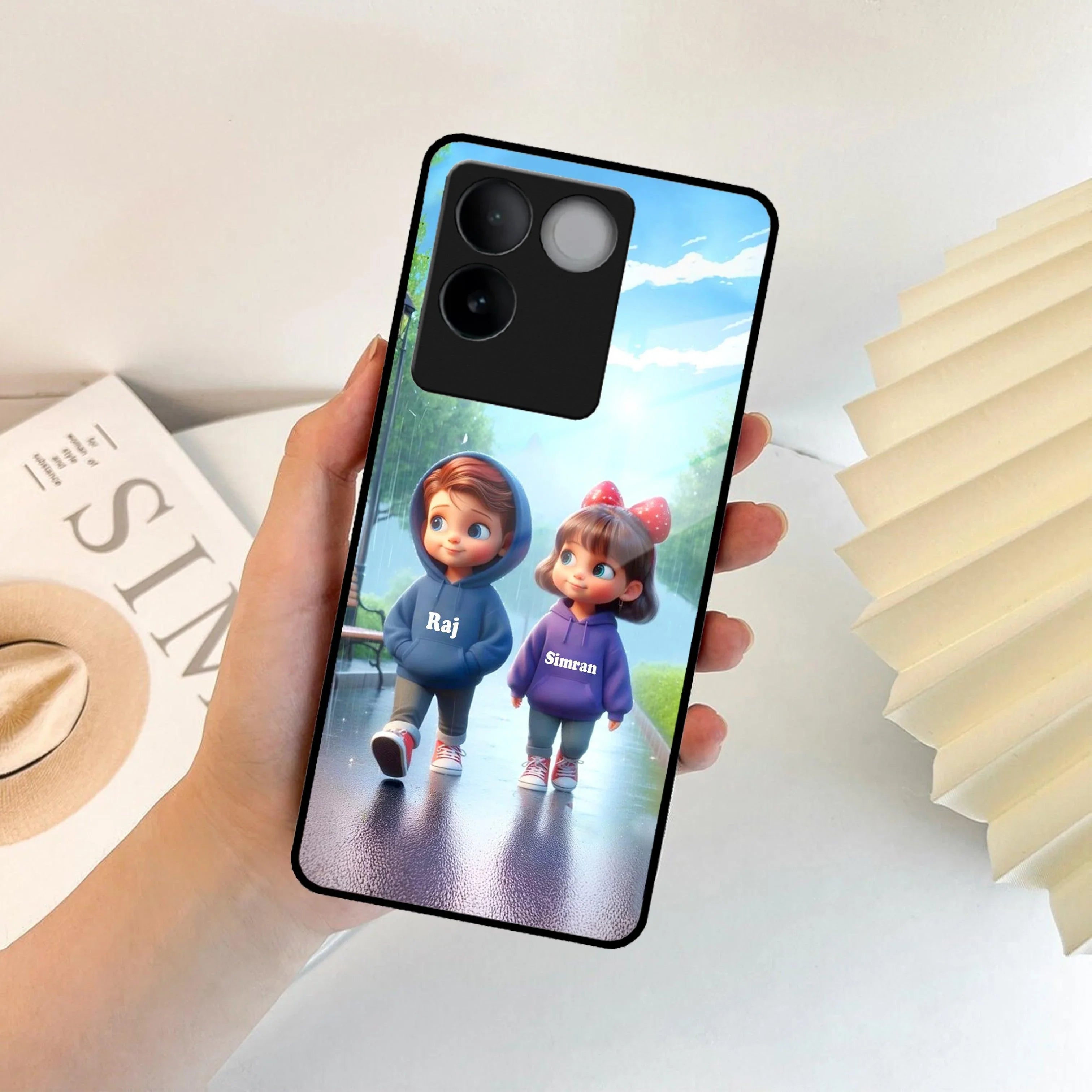 Couple Glass Case Cover For Vivo - ShopOnCliQ
