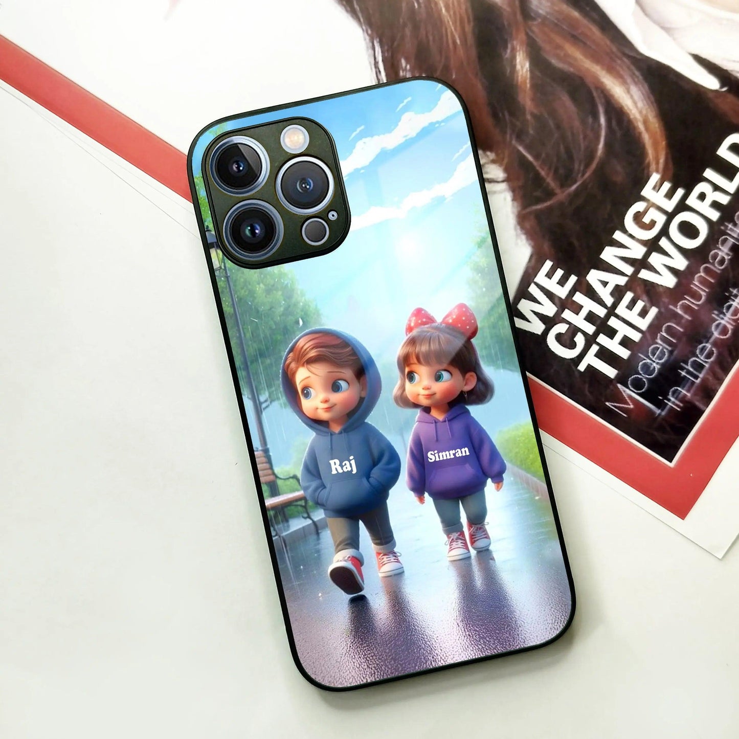 Couple Glass Case Cover For iPhone