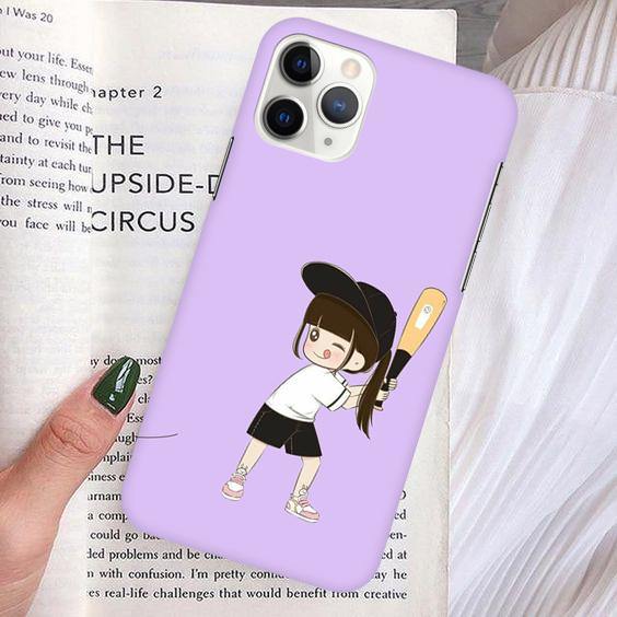 Couple Print Slim Matte  Phone Case Cover Purple For Redmi/Xiaomi
