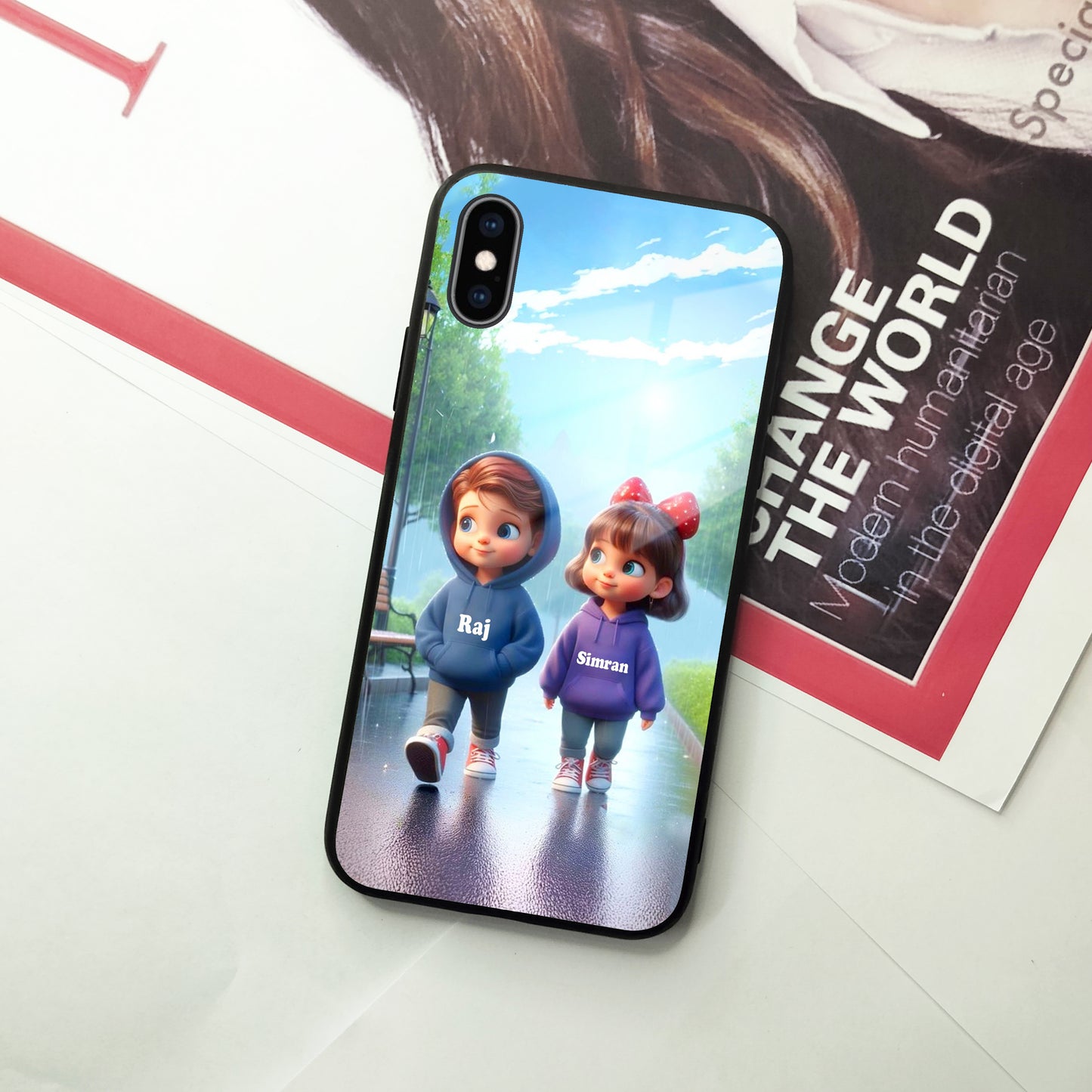 Couple Glass Case Cover For iPhone
