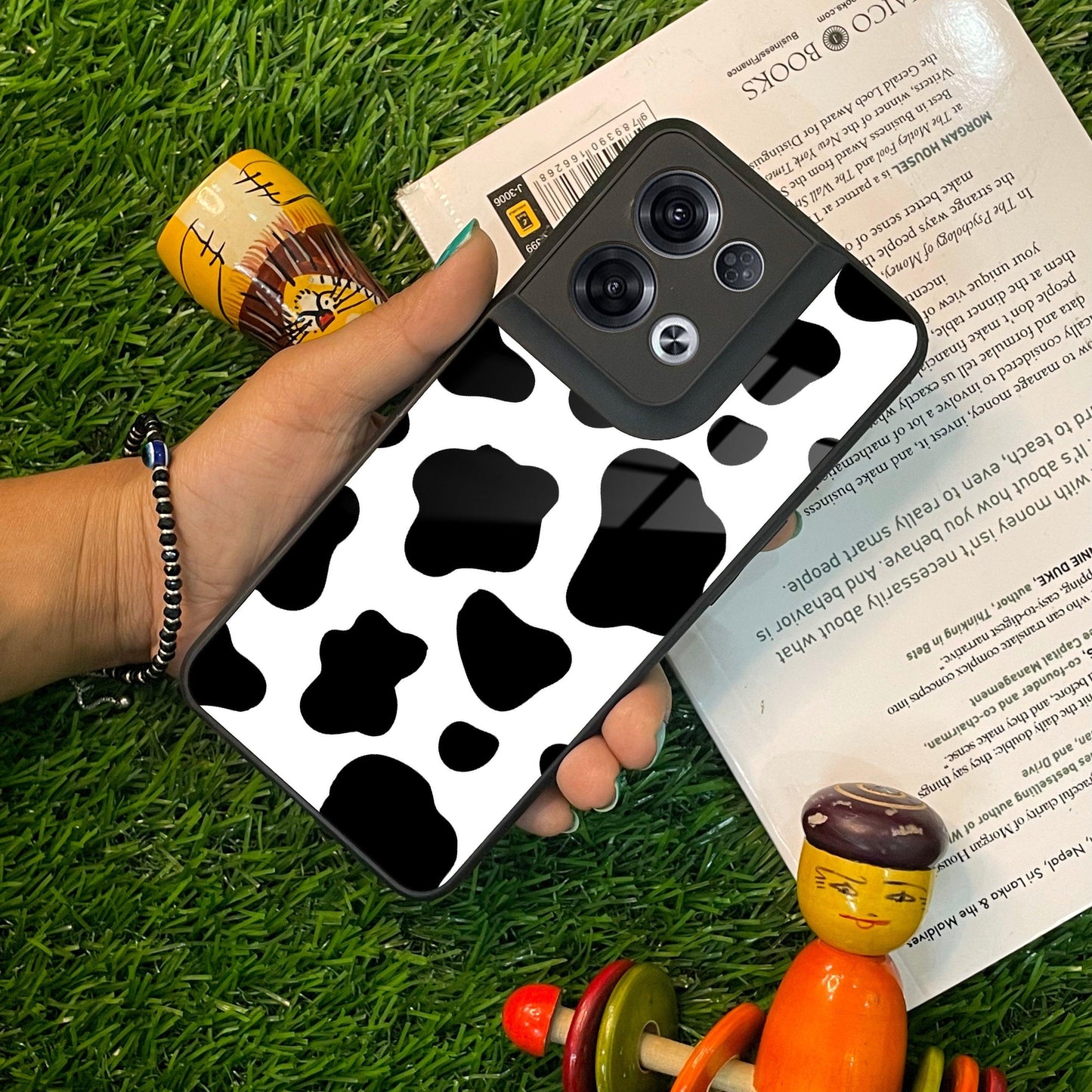 Cow Print Glass Phone Case And Cover For Oppo