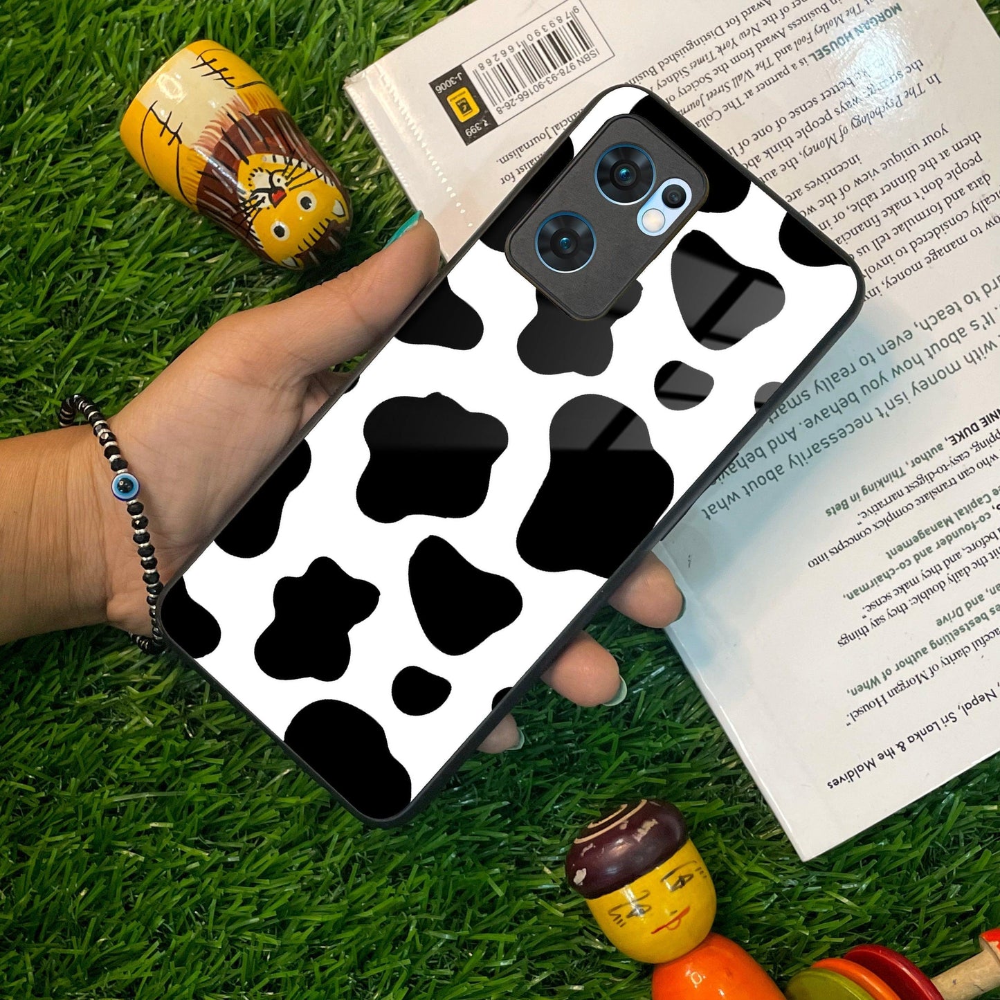 Cow Print Glass Phone Case And Cover For Oppo