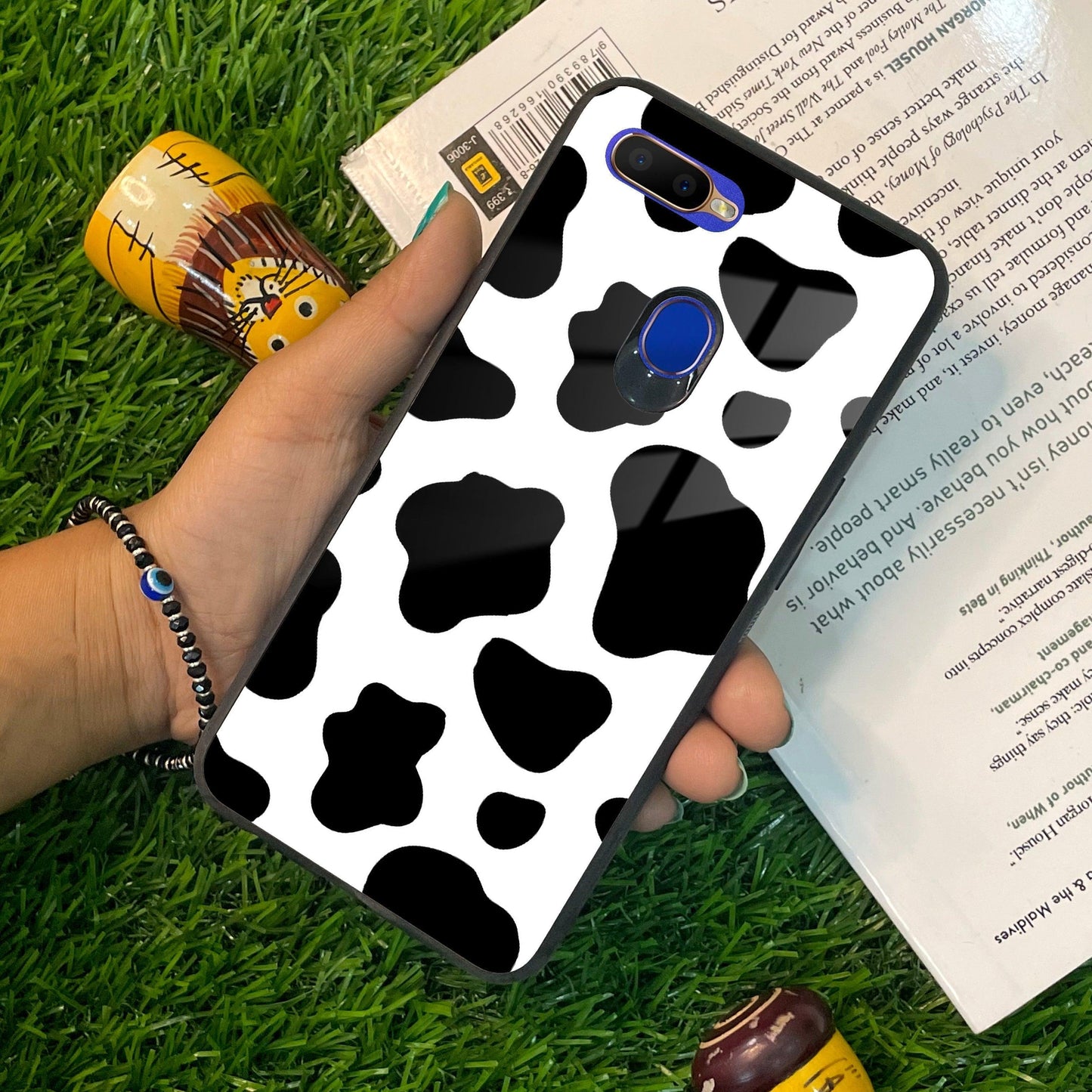 Cow Print Glass Phone Case And Cover For Oppo