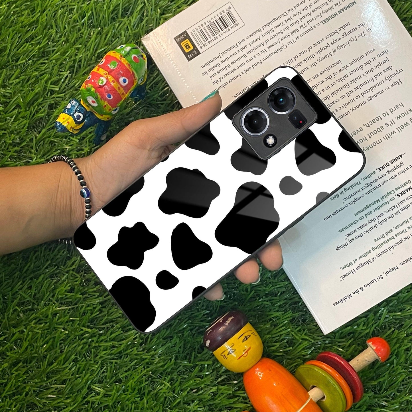 Cow Print Glass Phone Case And Cover For Oppo