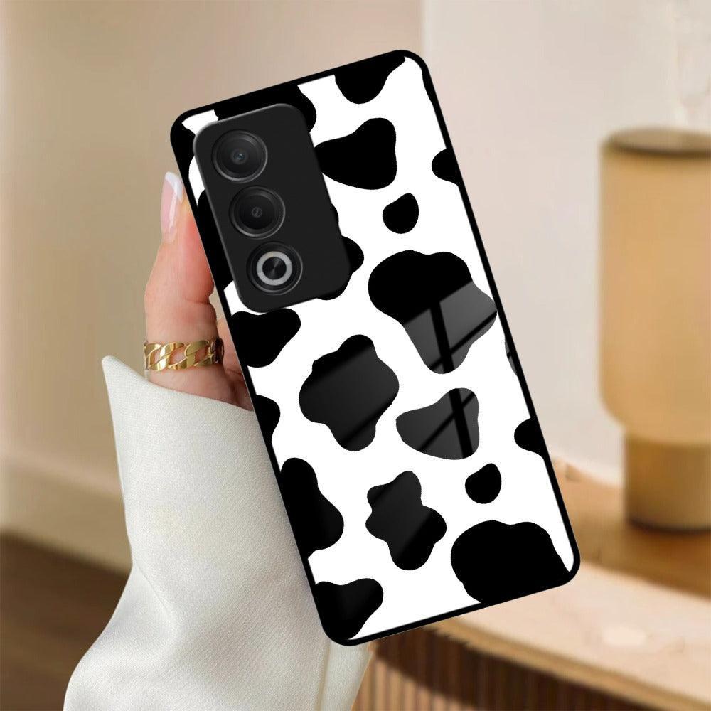 Cow Print Glass Phone Case And Cover For Oppo