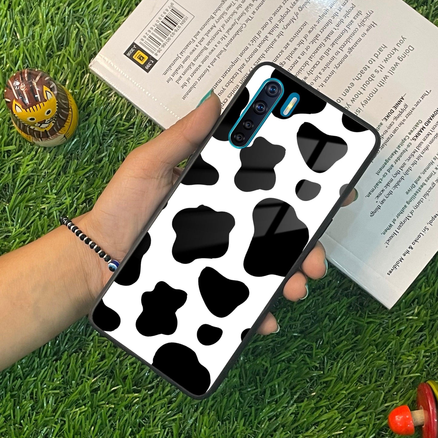 Cow Print Glass Phone Case And Cover For Oppo