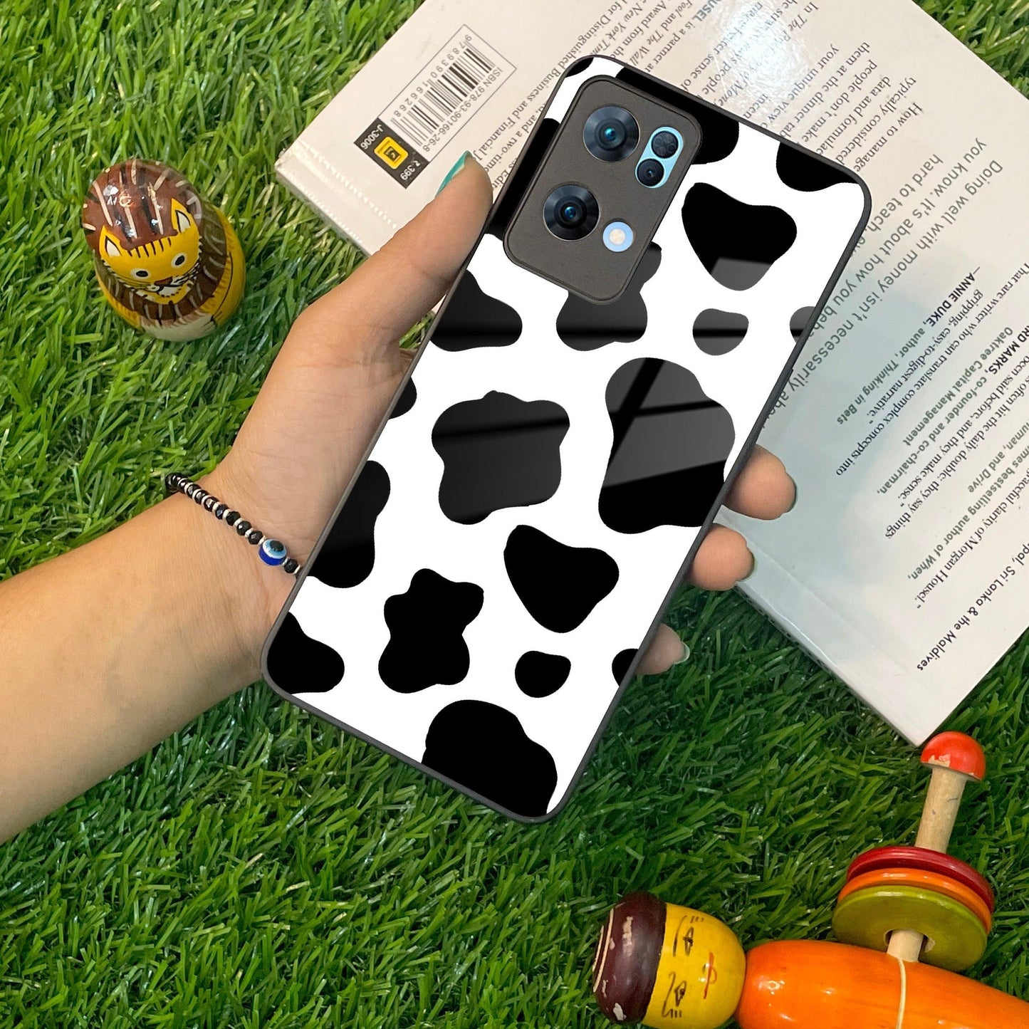 Cow Print Glass Phone Case And Cover For Oppo