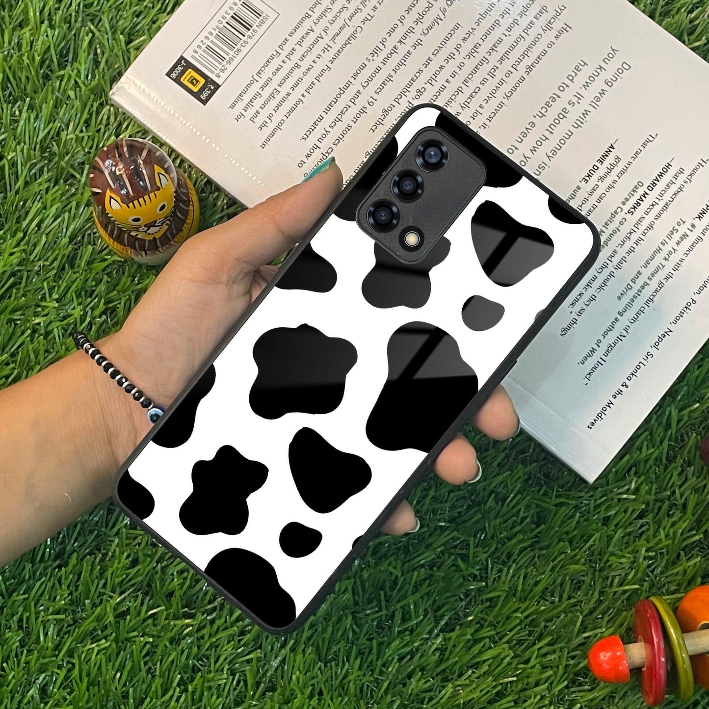 Cow Print Glass Phone Case And Cover For Oppo