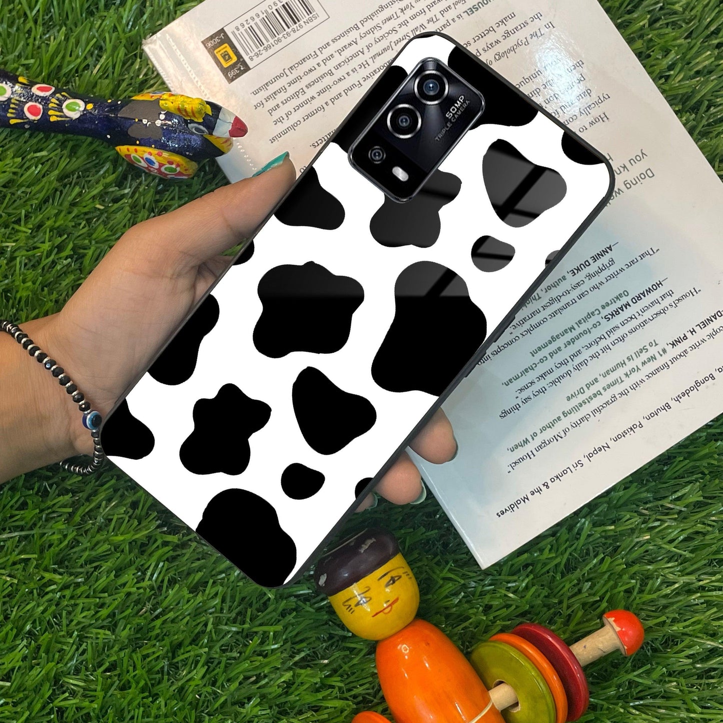 Cow Print Glass Phone Case And Cover For Oppo