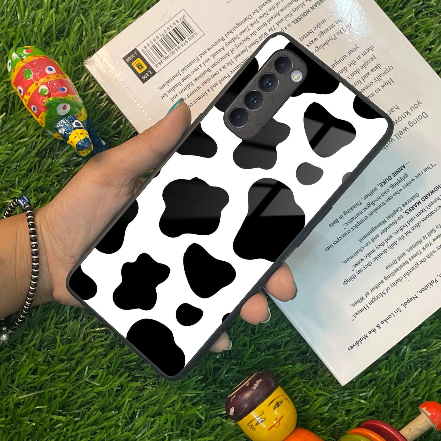 Cow Print Glass Phone Case And Cover For Oppo