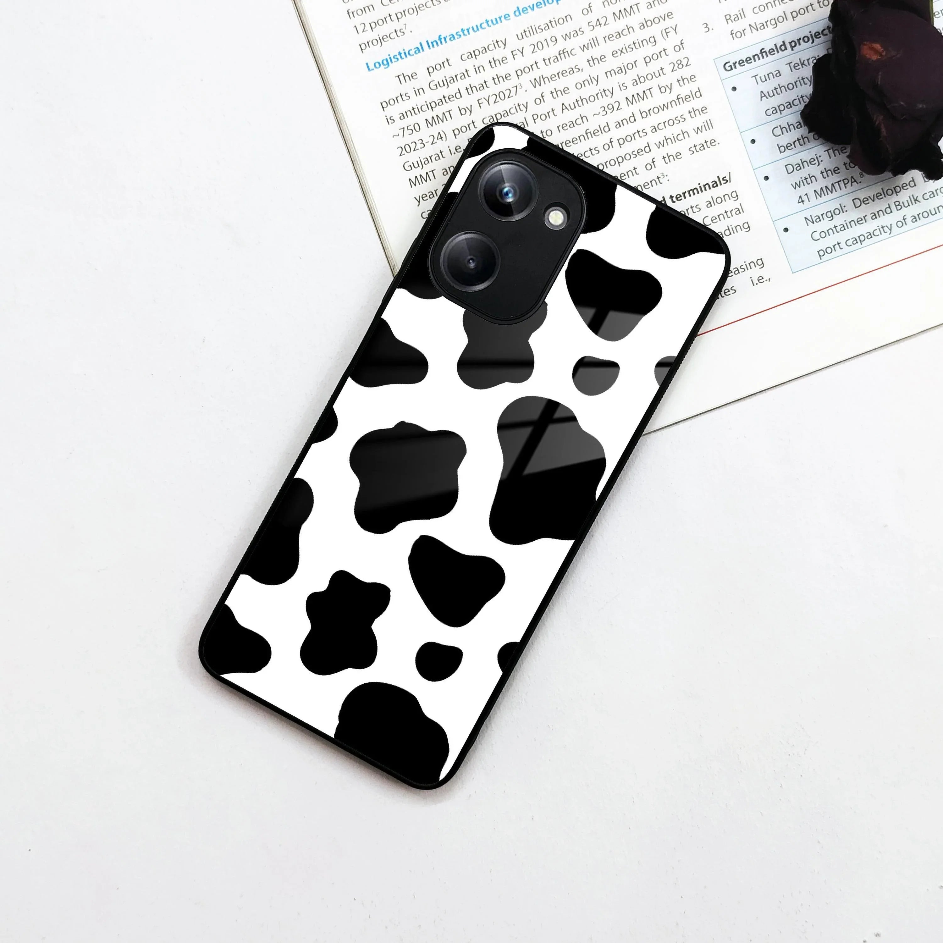 Cow Print Glass Phone Case And Cover For Realme/Narzo - ShopOnCliQ