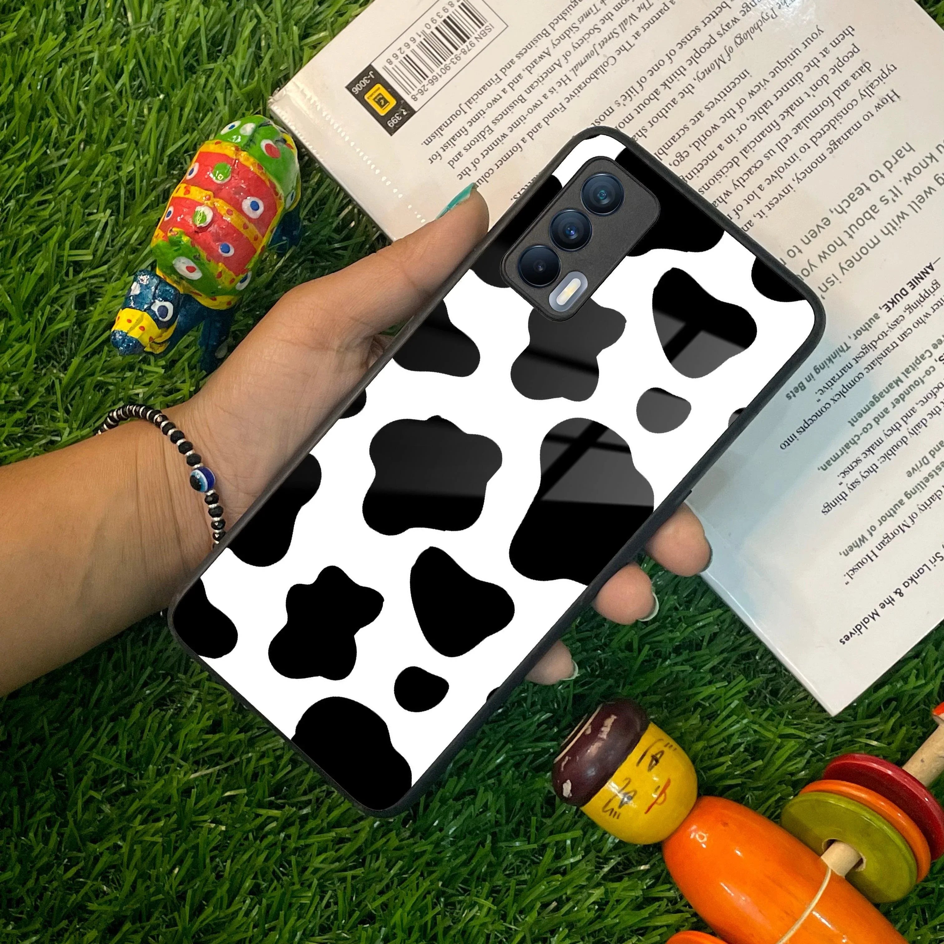 Cow Print Glass Phone Case And Cover For Realme/Narzo - ShopOnCliQ
