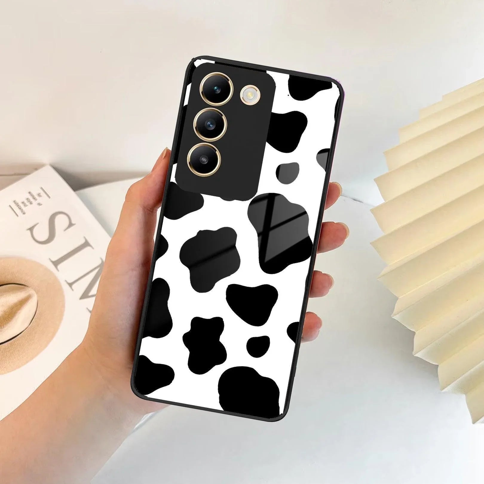 Cow Print Glass Phone Case And Cover For Vivo - ShopOnCliQ