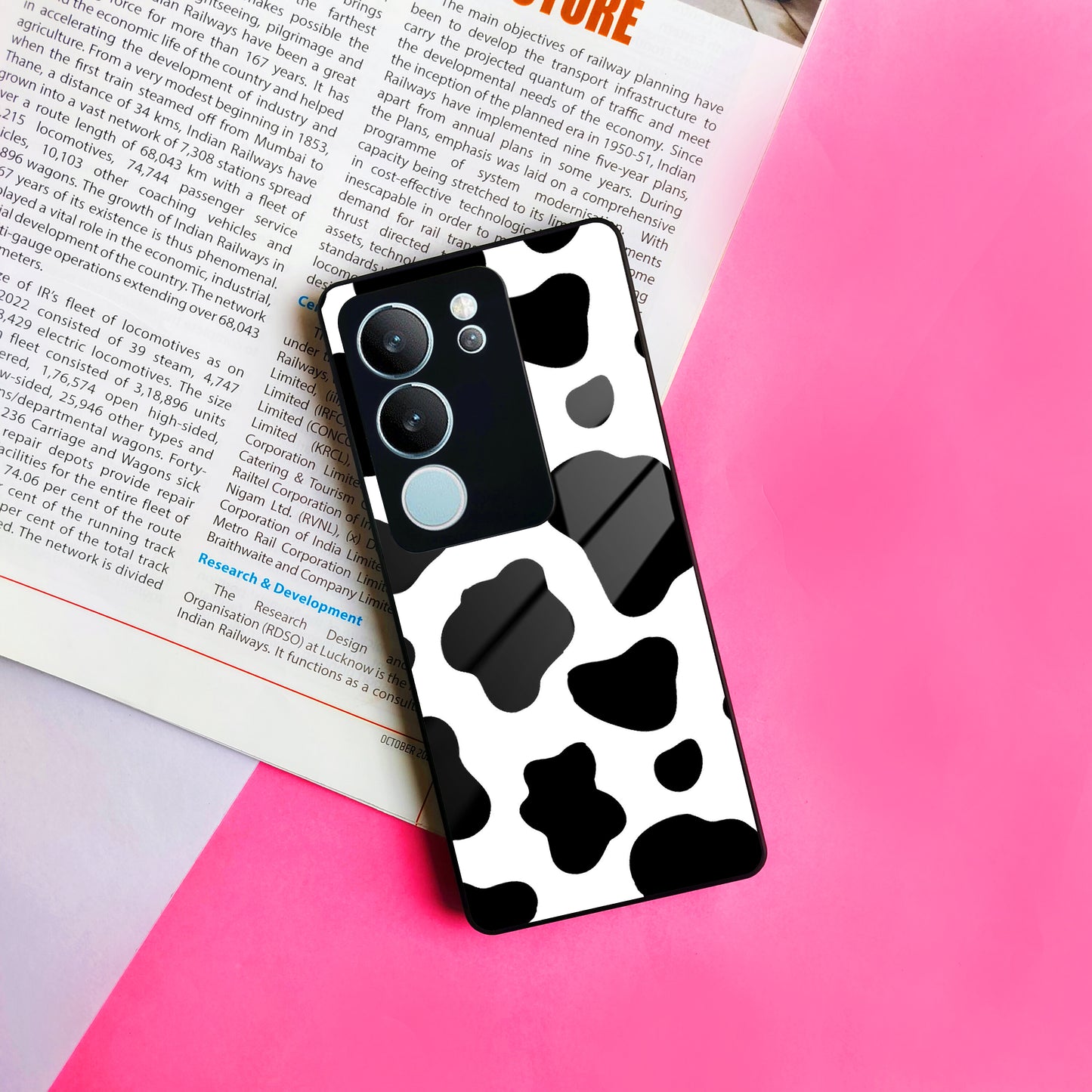 Cow Print Glass Phone Case And Cover For Vivo ShopOnCliQ